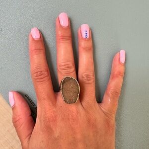 Gold Ring with Brown Stone